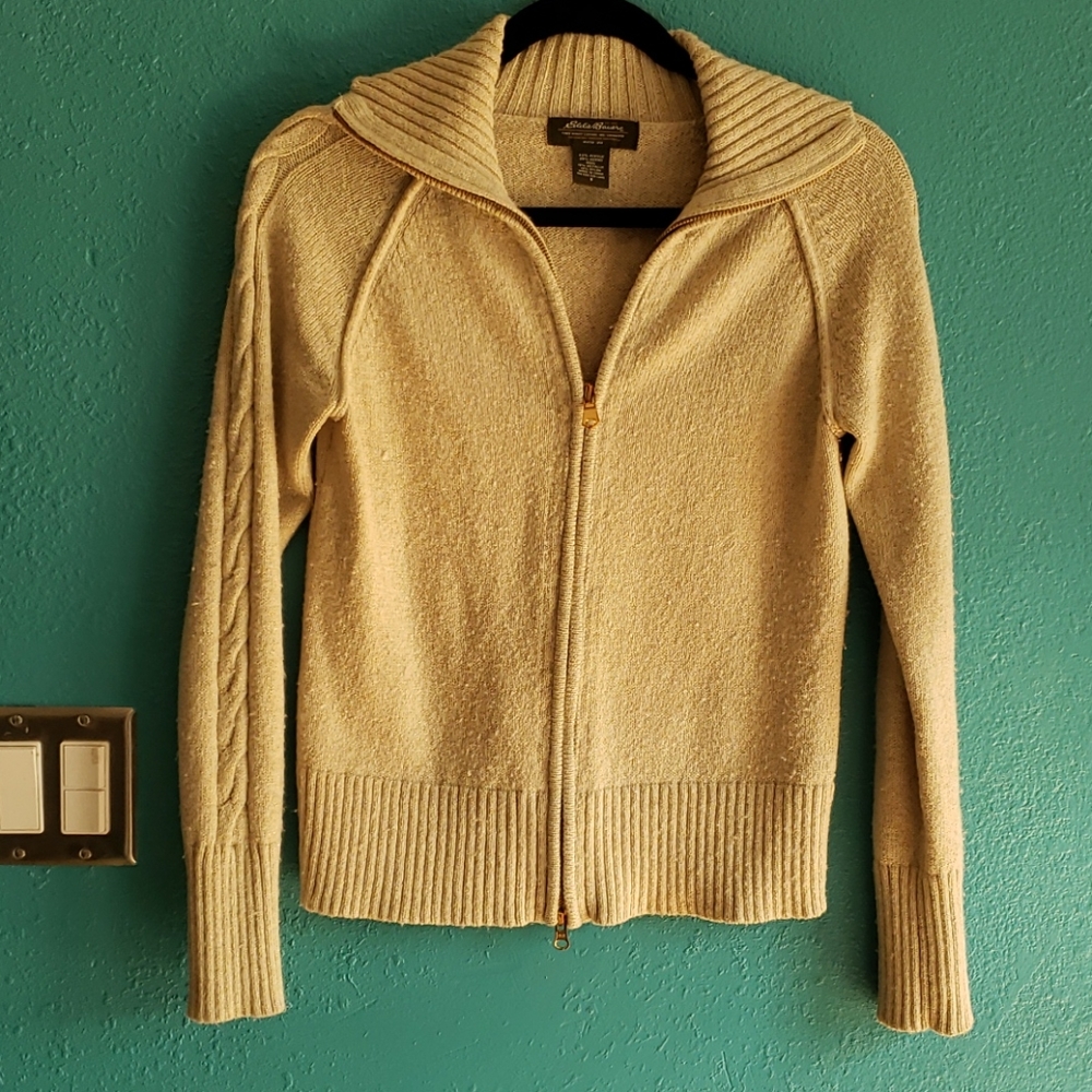 Gold threaded zip cardigan